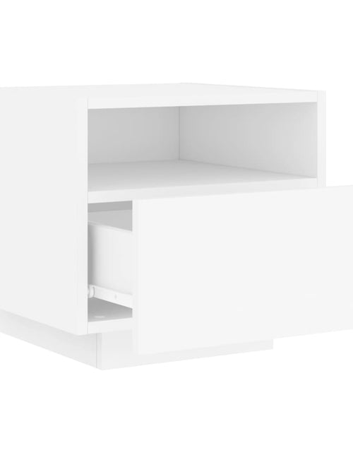 Încărcați imaginea în vizualizatorul Galerie, Noptiere cu lumini LED, 2 buc., alb, 40x39x37 cm - Lando
