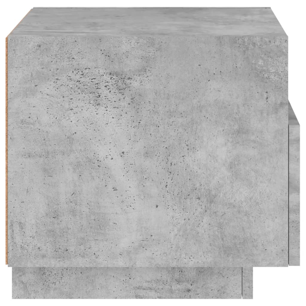 Noptiere cu lumini LED, 2 buc., gri beton, 40x39x37 cm - Lando