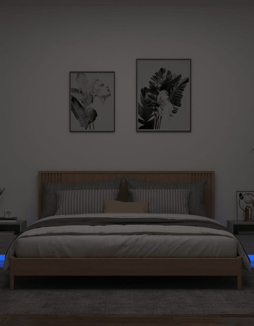 Încărcați imaginea în vizualizatorul Galerie, Noptiere cu lumini LED, 2 buc., sonoma gri, 40x39x37 cm - Lando
