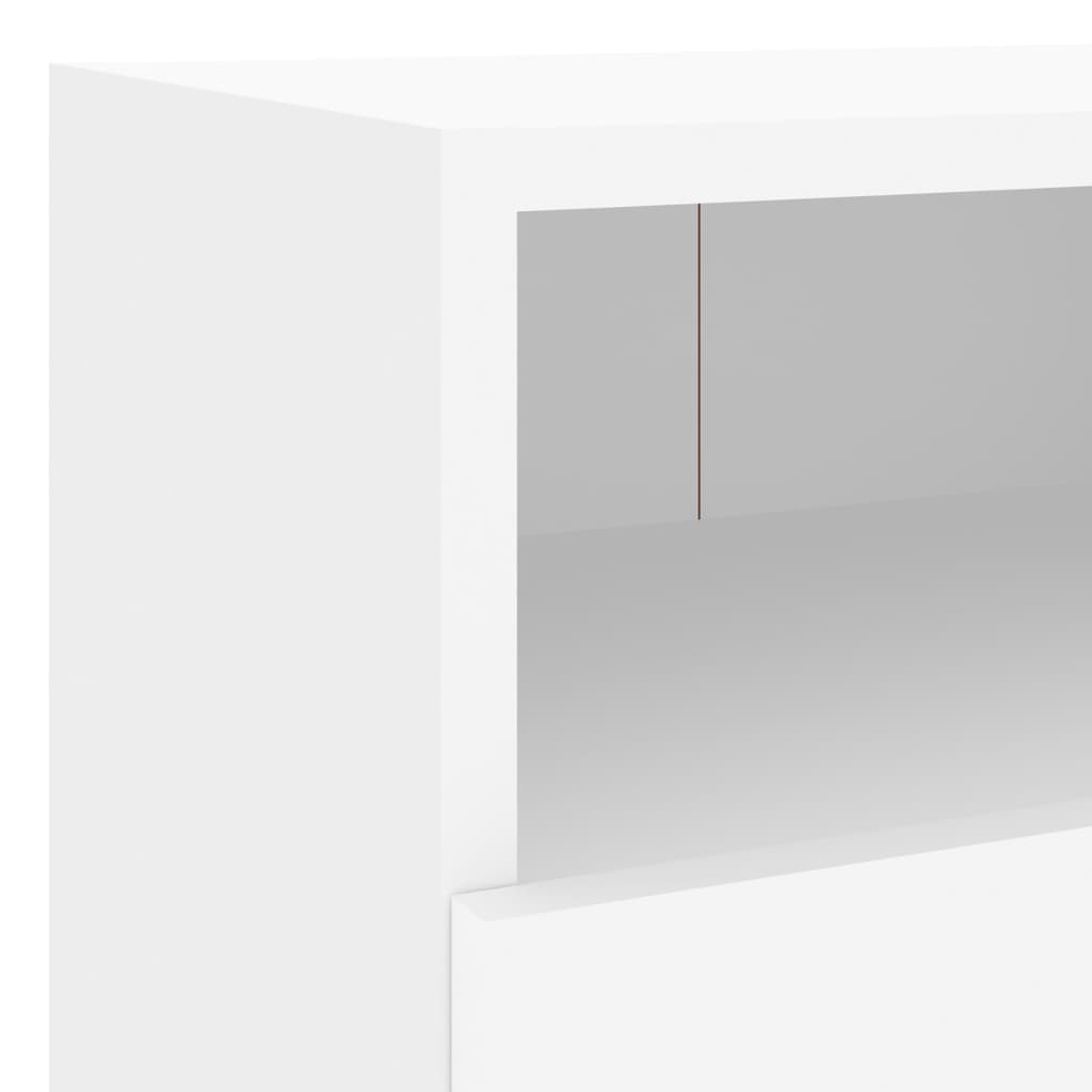 Comode TV de perete, 2 buc., alb, 40x30x30 cm, lemn prelucrat - Lando