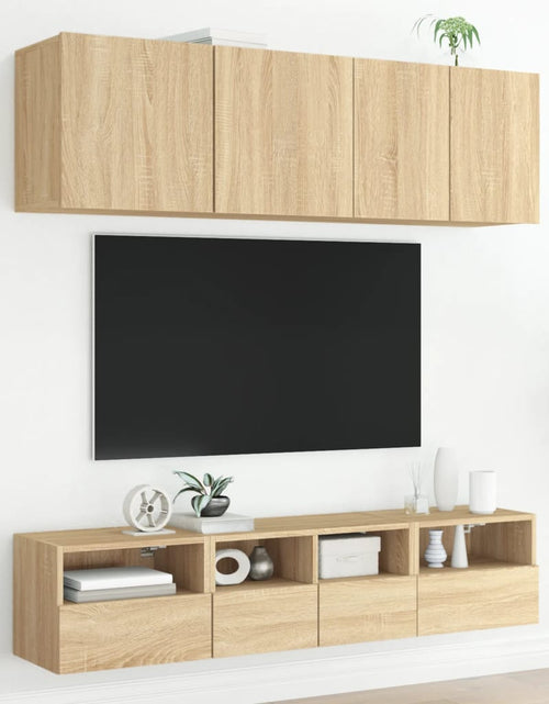 Încărcați imaginea în vizualizatorul Galerie, Comode TV de perete, 2 buc., stejar sonoma, 40x30x30 cm, lemn - Lando

