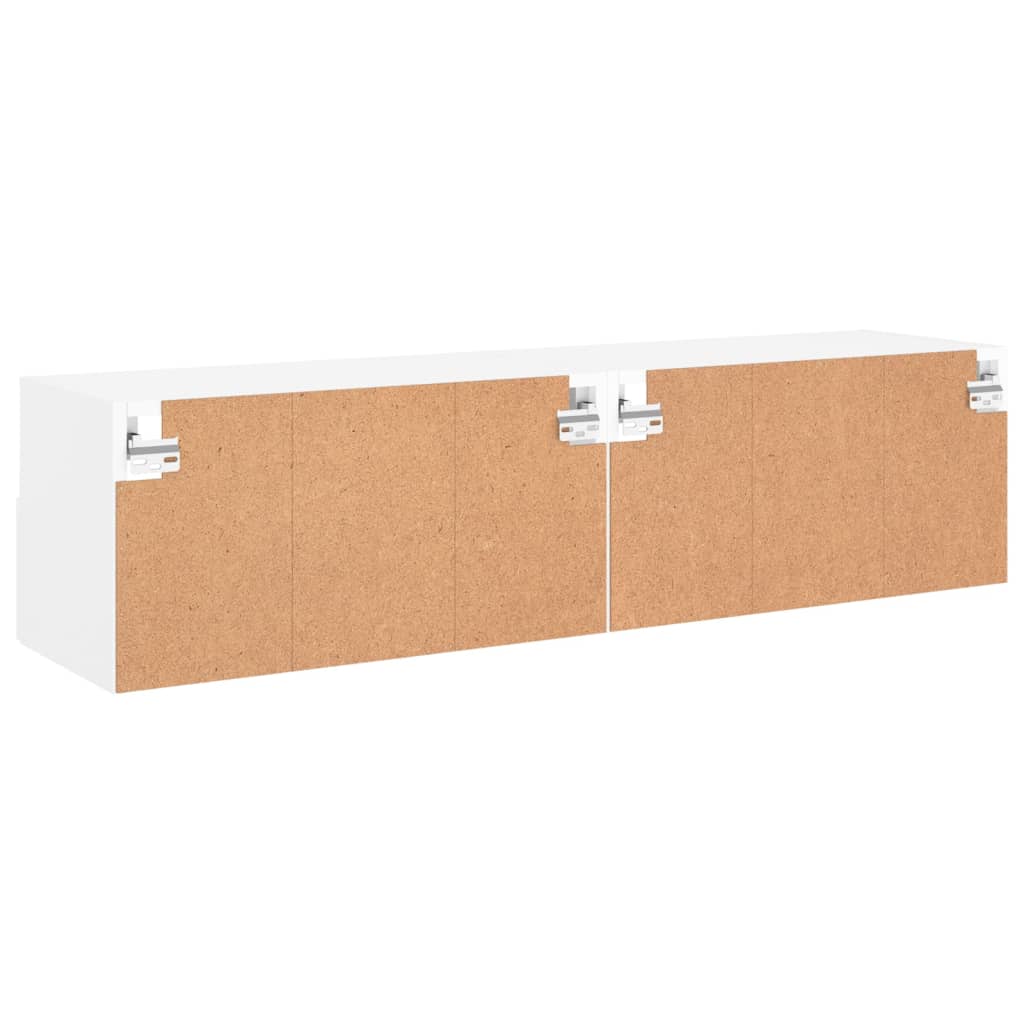 Dulap TV de perete, 2 buc, alb, 60x30x30 cm, lemn prelucrat - Lando