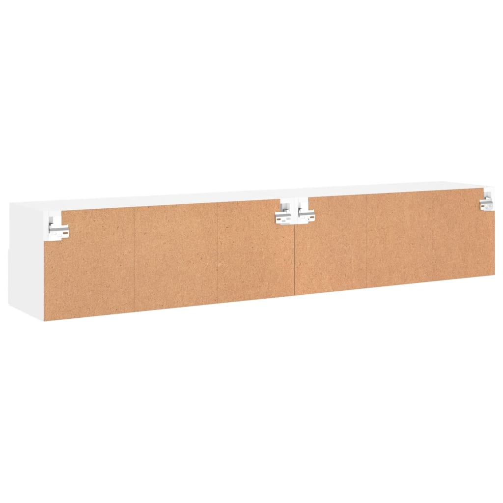 Comode TV de perete, 2 buc., alb, 80x30x30 cm, lemn prelucrat - Lando