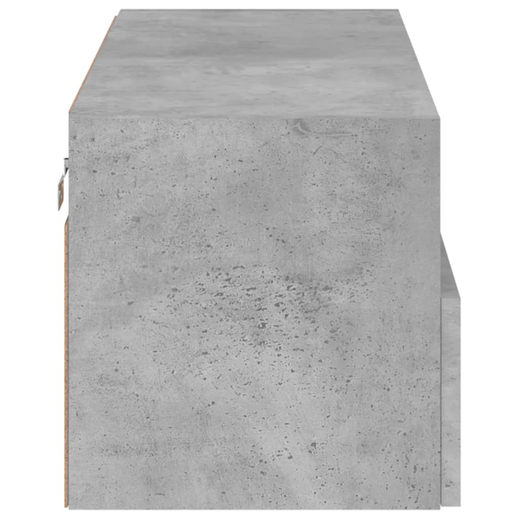 Comode TV de perete, gri beton, 80x30x30 cm, lemn prelucrat - Lando
