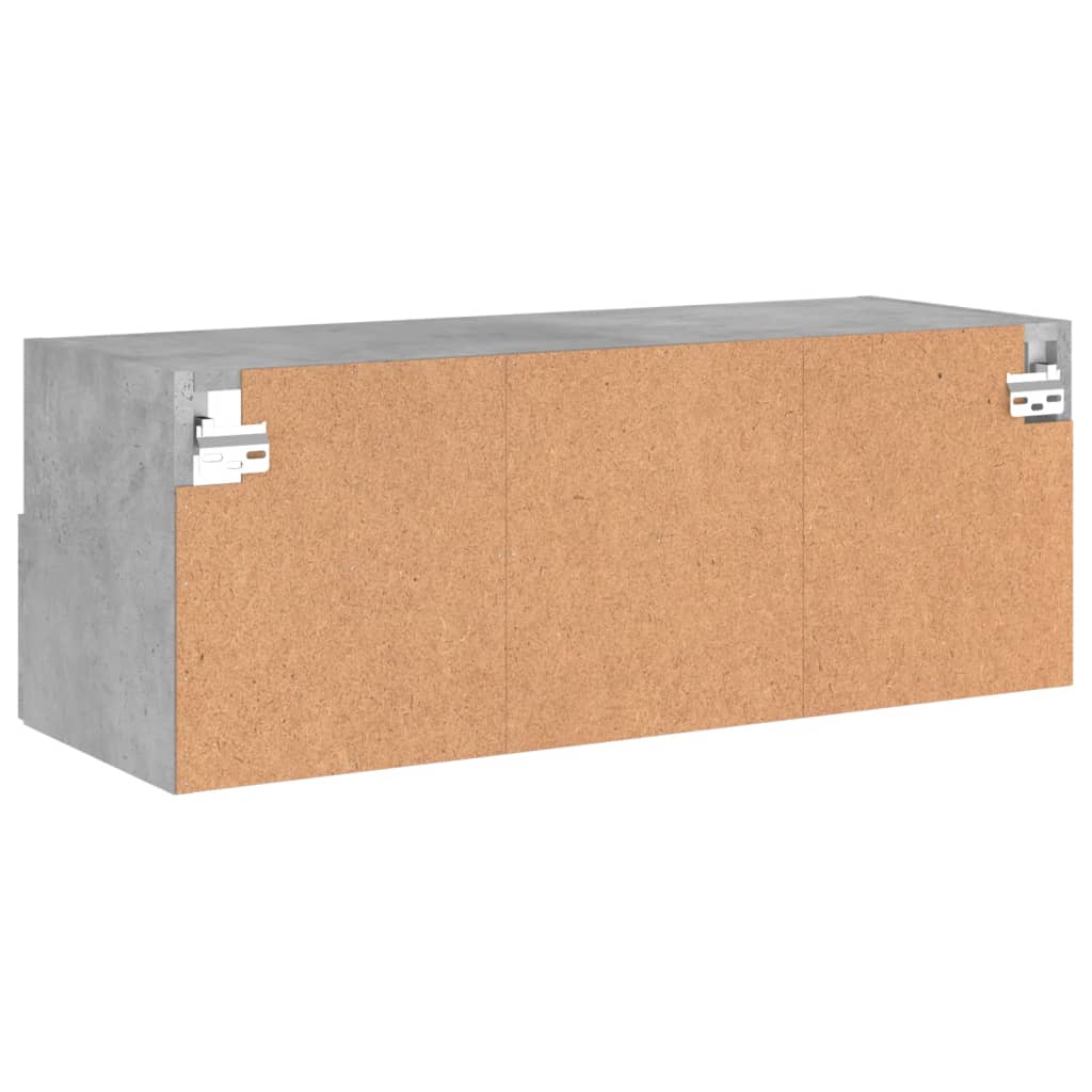 Comode TV de perete, gri beton, 80x30x30 cm, lemn prelucrat - Lando