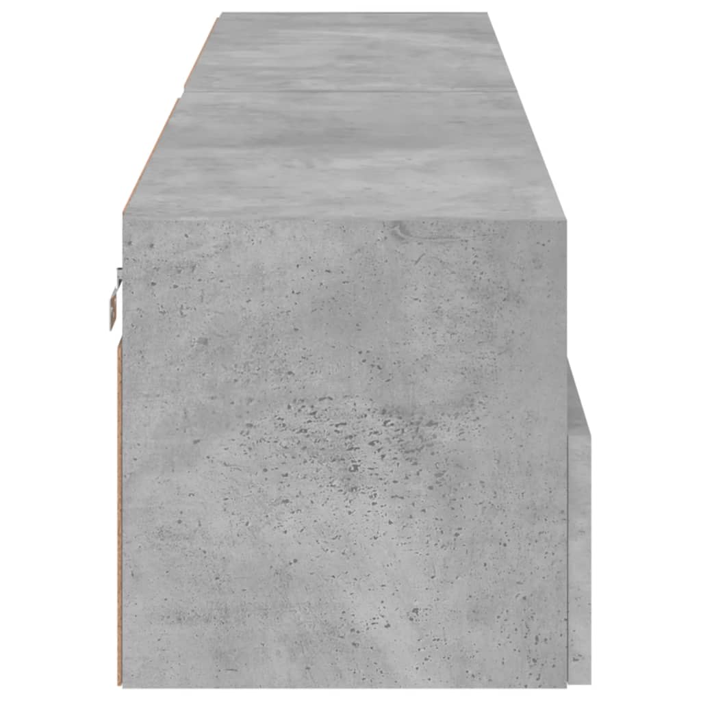 Comode TV de perete, 2 buc., gri beton, 80x30x30 cm, lemn - Lando