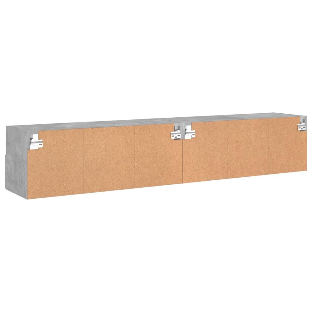 Comode TV de perete, 2 buc., gri beton, 80x30x30 cm, lemn - Lando