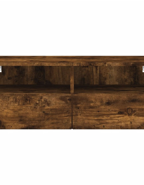 Încărcați imaginea în vizualizatorul Galerie, Comodă TV de perete stejar fumuriu 80x30x30 cm lemn prelucrat - Lando
