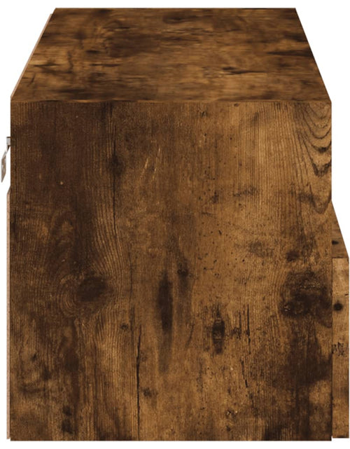Încărcați imaginea în vizualizatorul Galerie, Comodă TV de perete stejar fumuriu 80x30x30 cm lemn prelucrat - Lando
