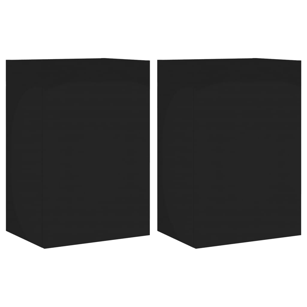 Comode TV de perete, 2 buc. negru, 40,5x30x60 cm lemn prelucrat - Lando