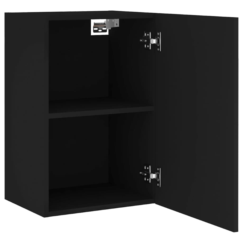 Comode TV de perete, 2 buc. negru, 40,5x30x60 cm lemn prelucrat - Lando