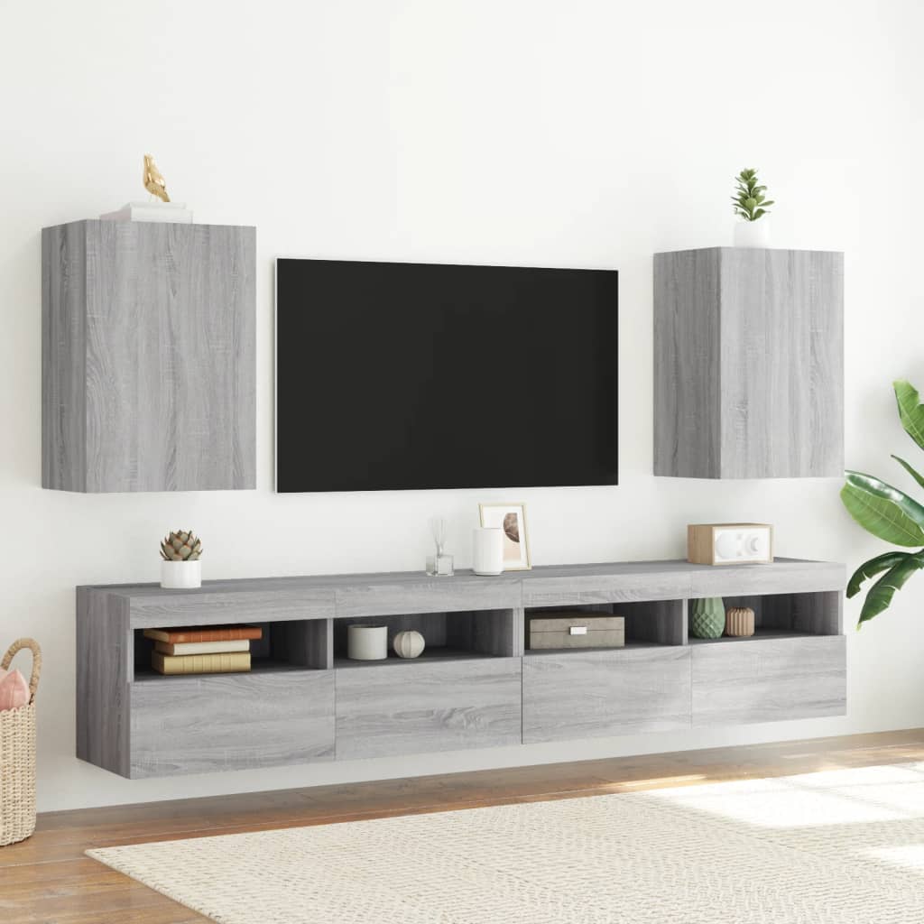 Comodă TV de perete, gri sonoma 40,5x30x60 cm lemn prelucrat - Lando