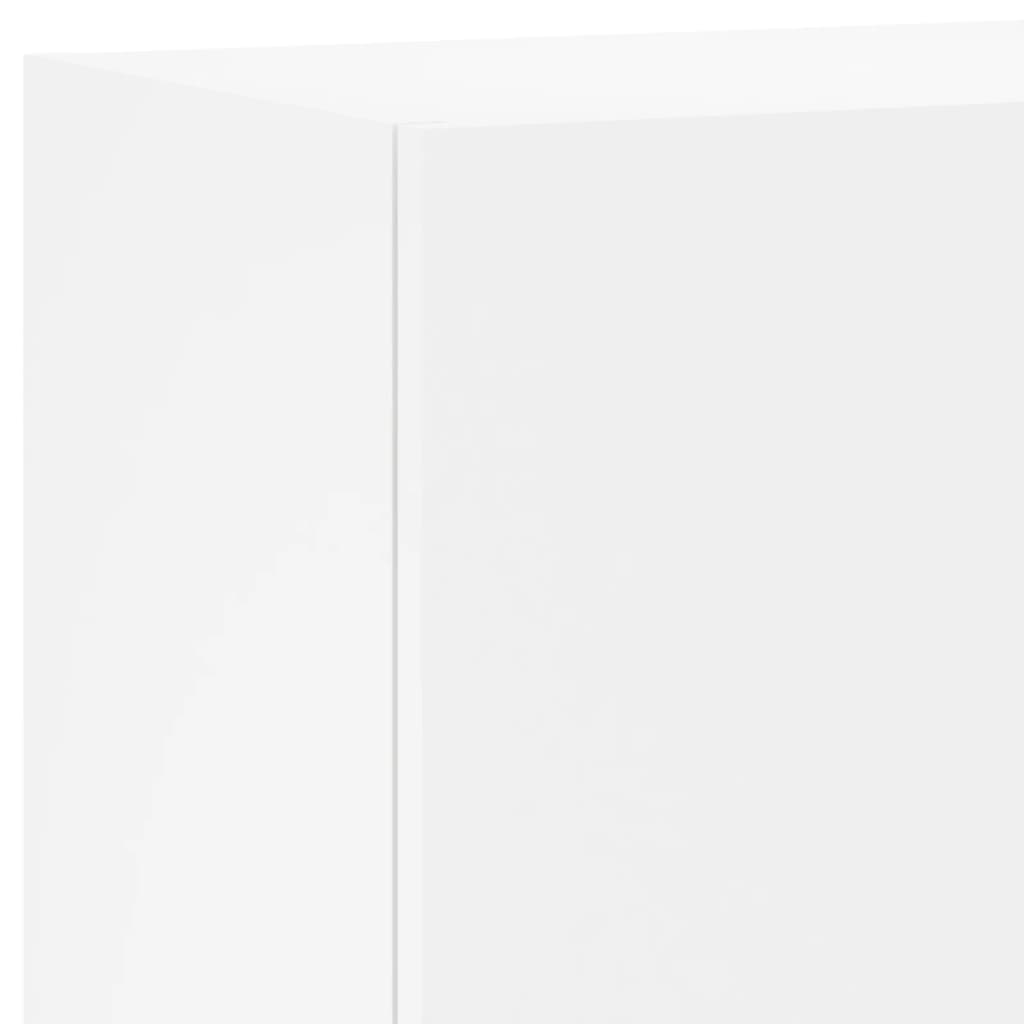 Comodă TV de perete, alb, 40,5x30x90 cm, lemn prelucrat - Lando