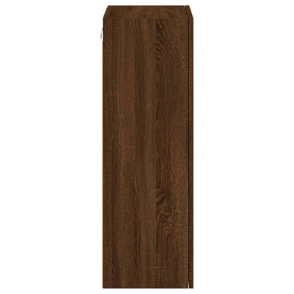 Comodă TV de perete, stejar maro, 40,5x30x90 cm, lemn prelucrat - Lando