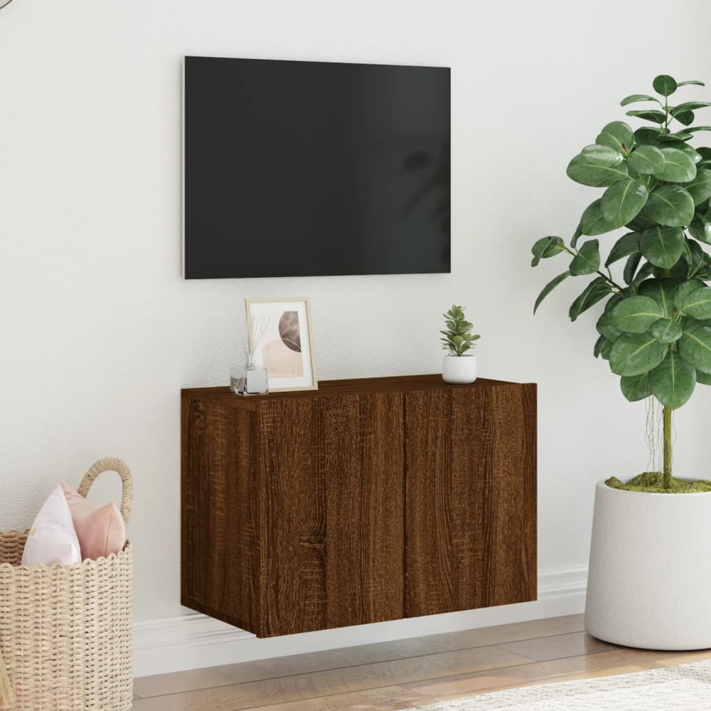 Comodă TV de perete, stejar maro, 60x30x41 cm - Lando