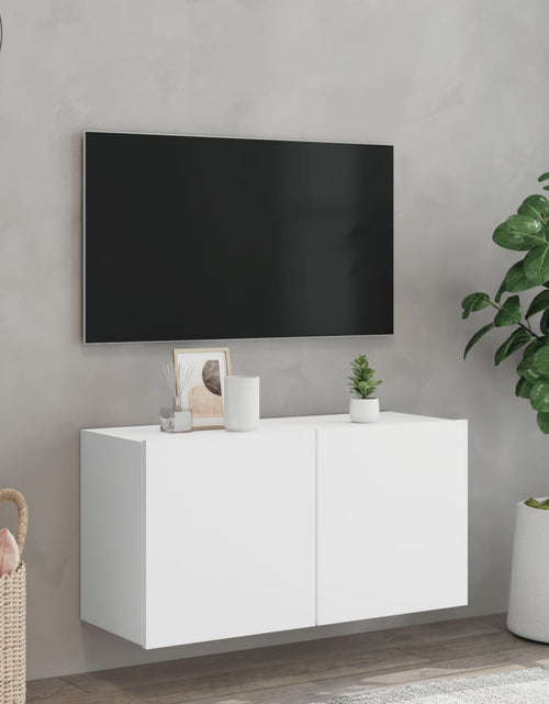 Încărcați imaginea în vizualizatorul Galerie, Comodă TV de perete, alb, 80x30x41 cm - Lando
