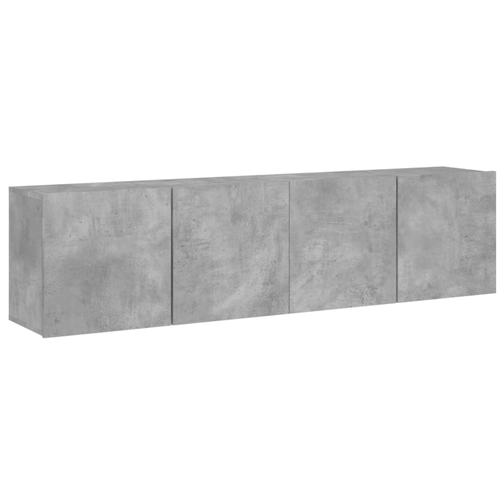 Comodă TV de perete, 2 buc. gri beton, 80x30x41 cm - Lando