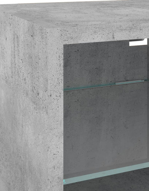 Încărcați imaginea în vizualizatorul Galerie, Comodă TV de perete cu lumini LED, gri beton, 30x28,5x30 cm - Lando
