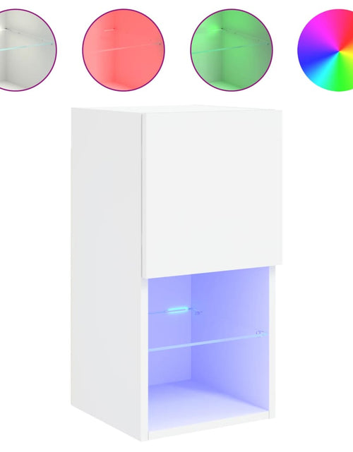 Încărcați imaginea în vizualizatorul Galerie, Comode TV cu lumini LED, 2 buc., alb, 30,5x30x60 cm - Lando
