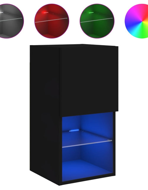 Încărcați imaginea în vizualizatorul Galerie, Comodă TV cu lumini LED, negru, 30,5x30x60 cm - Lando
