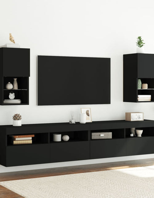 Загрузите изображение в средство просмотра галереи, Comodă TV cu lumini LED, negru, 30,5x30x60 cm - Lando
