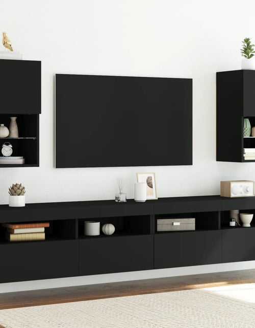 Загрузите изображение в средство просмотра галереи, Comode TV cu lumini LED, 2 buc., negru, 30,5x30x60 cm - Lando
