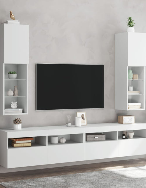 Загрузите изображение в средство просмотра галереи, Comodă TV cu lumini LED, alb, 30,5x30x102 cm - Lando
