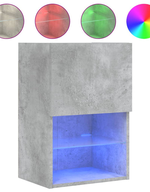 Загрузите изображение в средство просмотра галереи, Comodă TV cu lumini LED, gri beton, 40,5x30x60 cm - Lando
