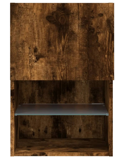 Încărcați imaginea în vizualizatorul Galerie, Comodă TV cu lumini LED, stejar fumuriu, 40,5x30x60 cm - Lando
