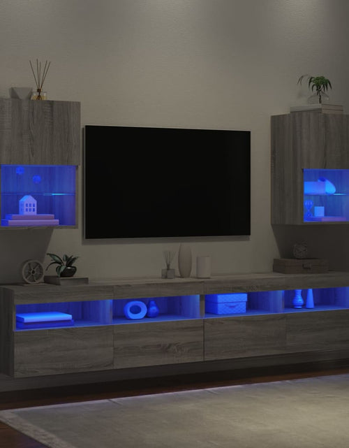 Загрузите изображение в средство просмотра галереи, Comode TV cu lumini LED, 2 buc., gri sonoma, 40,5x30x60 cm - Lando
