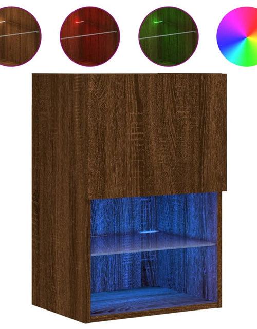 Încărcați imaginea în vizualizatorul Galerie, Comodă TV cu lumini LED, stejar maro, 40,5x30x60 cm - Lando
