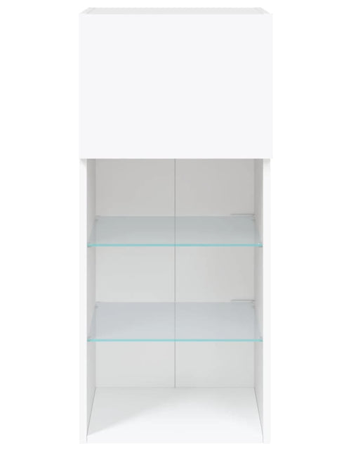 Încărcați imaginea în vizualizatorul Galerie, Comode TV cu lumini LED, 2 buc., alb, 40,5x30x90 cm - Lando
