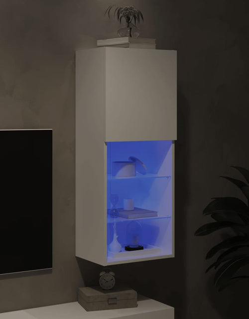 Загрузите изображение в средство просмотра галереи, Comodă TV cu lumini LED, alb, 40,5x30x102 cm - Lando
