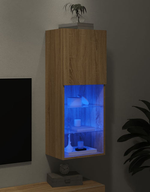 Încărcați imaginea în vizualizatorul Galerie, Comodă TV cu lumini LED, stejar sonoma, 40,5x30x102 cm - Lando
