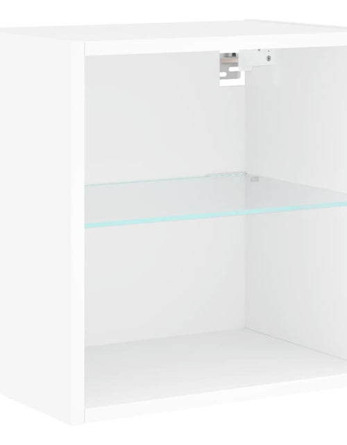 Încărcați imaginea în vizualizatorul Galerie, Noptiere cu lumini LED montate pe perete, 2 buc., alb - Lando
