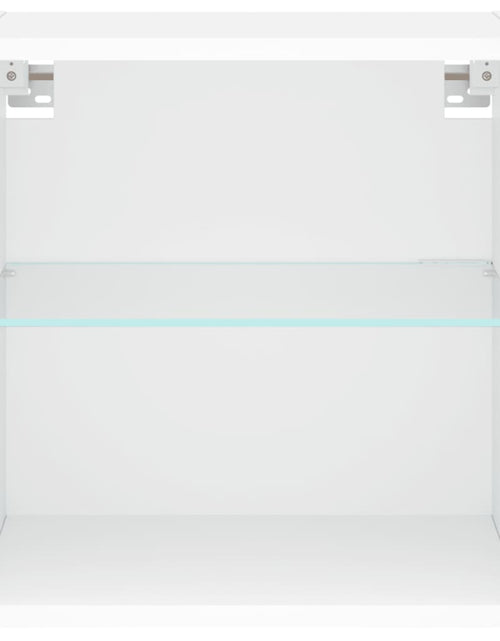 Încărcați imaginea în vizualizatorul Galerie, Noptiere cu lumini LED montate pe perete, 2 buc., alb - Lando
