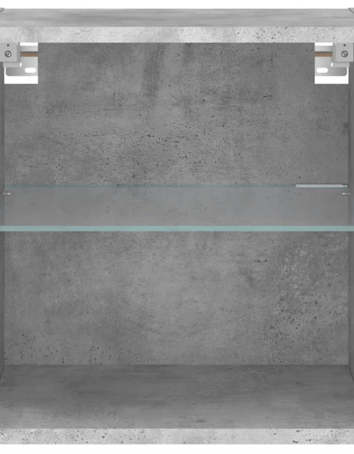 Încărcați imaginea în vizualizatorul Galerie, Noptiere cu lumini LED montate pe perete, 2 buc., gri beton - Lando
