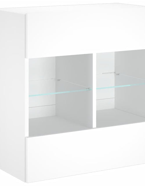 Загрузите изображение в средство просмотра галереи, Comodă TV de perete cu lumini LED, alb, 58,5x30x60,5 cm - Lando
