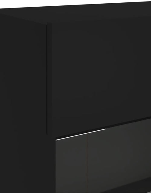 Încărcați imaginea în vizualizatorul Galerie, Comodă TV de perete cu lumini LED, negru, 98,5x30x60,5 cm - Lando
