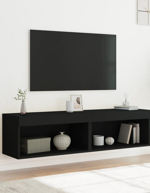 Încărcați imaginea în vizualizatorul Galerie, Comode TV cu lumini LED, 2 buc., negru, 60x30x30 cm - Lando
