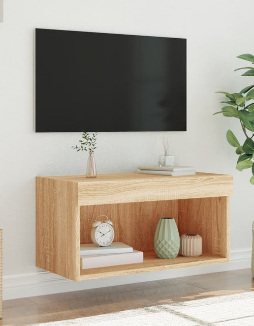 Загрузите изображение в средство просмотра галереи, Comodă TV cu lumini LED, stejar sonoma, 60x30x30 cm - Lando
