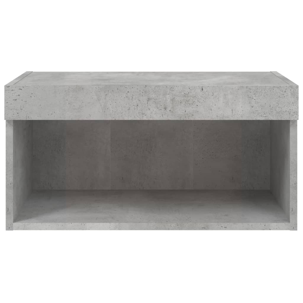 Comodă TV cu lumini LED, gri beton, 60x30x30 cm - Lando