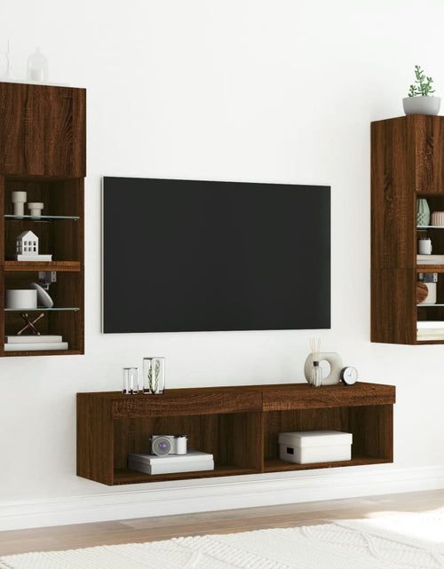 Încărcați imaginea în vizualizatorul Galerie, Comode TV cu lumini LED, 2 buc., stejar maro, 60x30x30 cm - Lando
