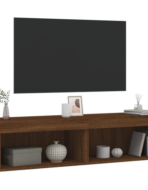 Загрузите изображение в средство просмотра галереи, Comode TV cu lumini LED, 2 buc., stejar maro, 60x30x30 cm - Lando
