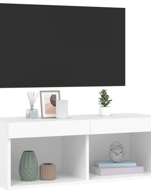 Загрузите изображение в средство просмотра галереи, Comodă TV cu lumini LED, alb, 80x30x30 cm - Lando
