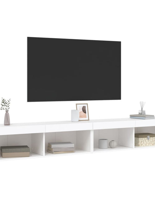 Загрузите изображение в средство просмотра галереи, Comode TV cu lumini LED, 2 buc., alb, 100x30x30 cm - Lando
