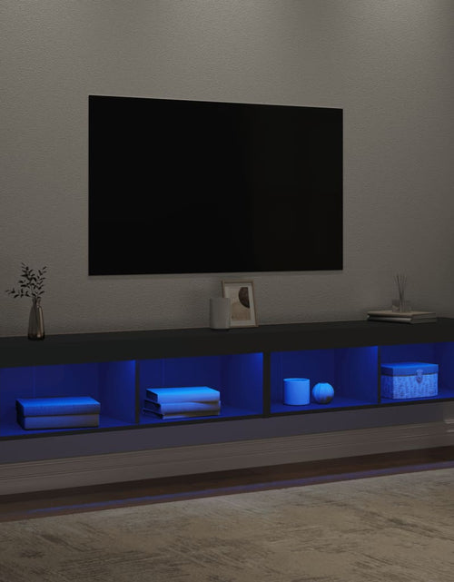 Încărcați imaginea în vizualizatorul Galerie, Comode TV cu lumini LED, 2 buc., negru, 100x30x30 cm - Lando
