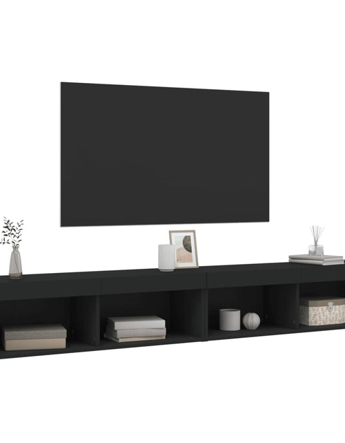 Загрузите изображение в средство просмотра галереи, Comode TV cu lumini LED, 2 buc., negru, 100x30x30 cm - Lando
