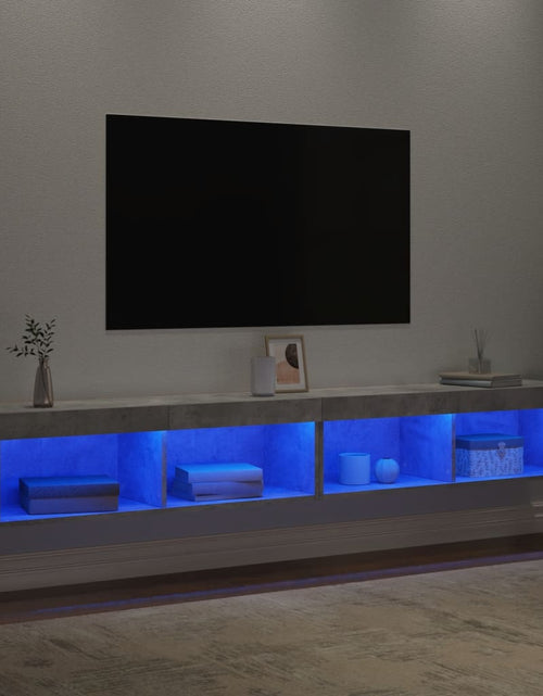 Încărcați imaginea în vizualizatorul Galerie, Comode TV cu lumini LED, 2 buc., gri beton, 100x30x30 cm - Lando
