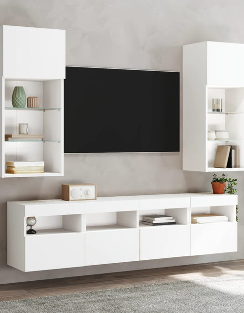 Загрузите изображение в средство просмотра галереи, Comodă TV de perete cu lumini LED, alb, 40x30x40 cm - Lando
